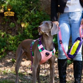 Pet chest sling Explosion-proof punch dog sling Dog leash dog rope pet supplies (Select: AN6-pink-S)