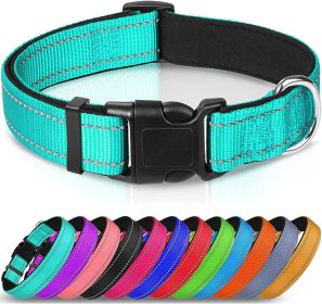 Reflective Dog Collar; Soft Neoprene Padded Breathable Nylon Pet Collar Adjustable for Medium Dogs (Color: navy blue, size: Medium (Pack of 1))